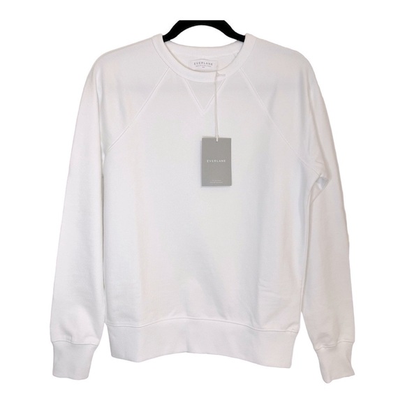 Everlane The Unisex French Terry Crew Sweatshirt in White NWT - Picture 3 of 11